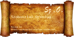 Szoboszlai Orsolya névjegykártya